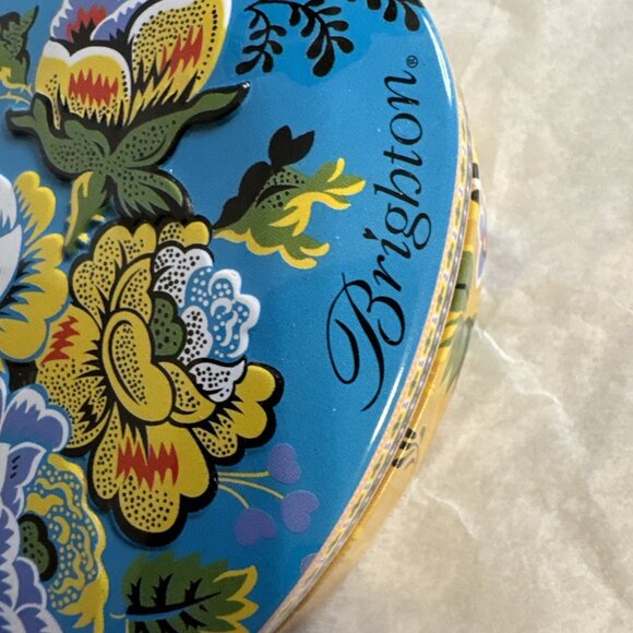 Brighton Jewelry Gift Box Metal Floral Tin Heart Empty Storage 3.5" x 3.5" NEW Y - Picture 8 of 8